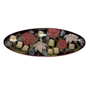 Crafted International Floral Platter Serving Tray Decorative‎ Plate